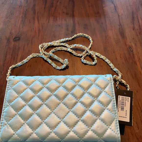 Badgley Mischka Quilted Blue CROSS BODY NWT - Picture 3 of 3